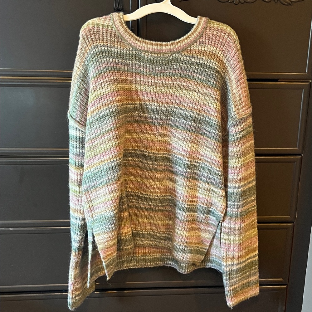 Hem & Thread Striped Pastel Crewneck Sweater